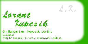 lorant kupcsik business card