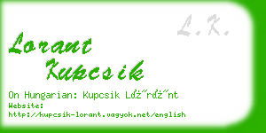 lorant kupcsik business card